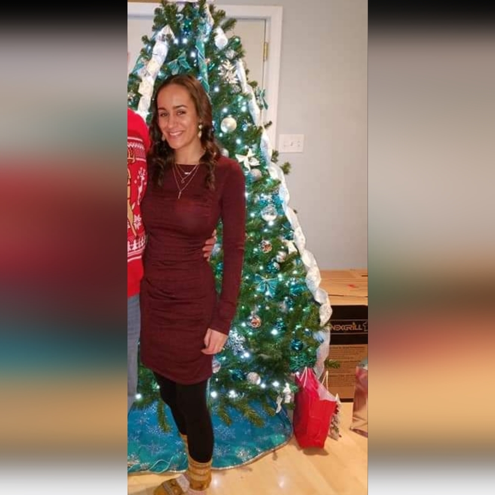 Express Maroon Shimmer Sweater Dress - Picture 4 of 4